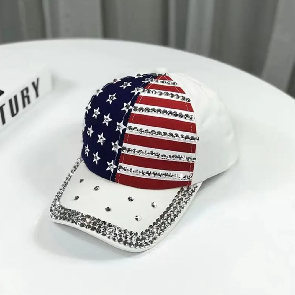 Five-pointed Star Artificial Diamond Baseball Cap Outdoor Travel Sunshade Hat
